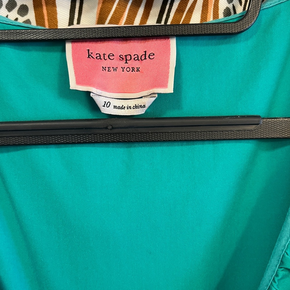 Kate Spade Ruffle Tiered Poplin Dress In Fiji Green - Picture 4 of 6